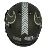 Dalton Schultz Autographed Houston Texans 2022 Salute to Service Speed Mini Helmet Beckett Witnessed