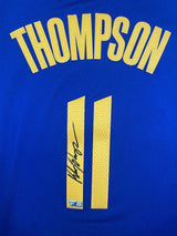 KLAY THOMPSON Autographed Golden State Warriors Blue 2021-22 Nike Diamond Swingman Jersey FANATICS