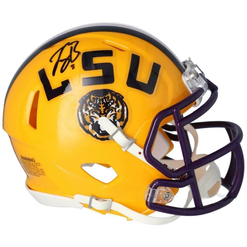 Joe Burrow Autographed LSU Tigers Yellow Speed Mini Helmet Fanatics