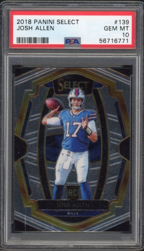 JOSH ALLEN 2018 PANINI SELECT RC #139 Bills PSA GEM MINT 10