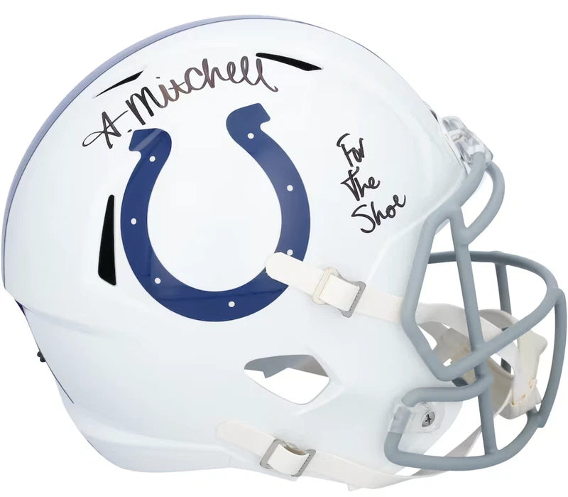 Adonai Mitchell Autographed/Inscribed "For The Shoe" Indianapolis Colts Speed Full Size Helmet Fanatics