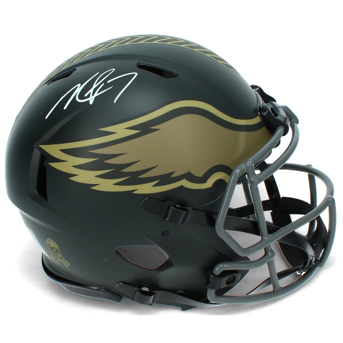 Michael Vick Autographed Philadelphia Eagles 2025 Salute to Service Speed Authentic Helmet Beckett Witnessed