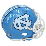 Javonte Williams Autographed UNC Tarheels Speed Mini Helmet Beckett Witnessed