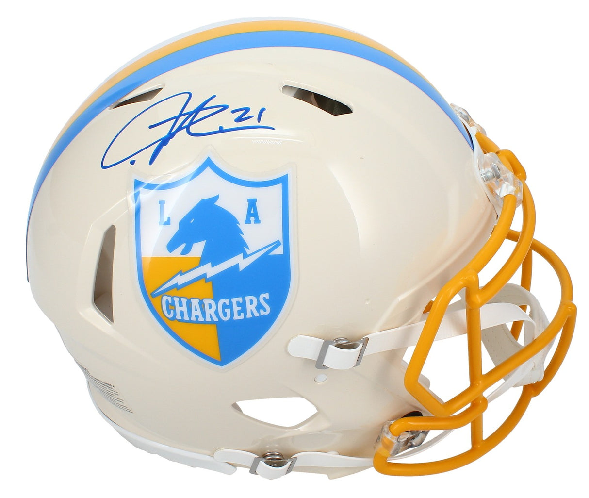 LaDainian Tomlinson Autographed Chargers RETRO Speed Authentic Helmet Beckett Witnessed