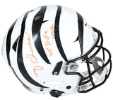 Ja'Marr Chase Autographed/Inscribed "24 Triple Crown" Cincinnati Bengals White 2022 Alternate Speedflex Authentic Helmet Beckett Witnessed