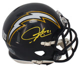 LaDainian Tomlinson Autographed (In Yellow) Chargers 1988-06 Throwback Speed Mini Helmet GTSM Witnessed