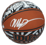 Victor Wembayana Autographed San Antonio Spurs Hand Painted Wilson Official NBA Authentic Basketball Fanatics LE 1/1