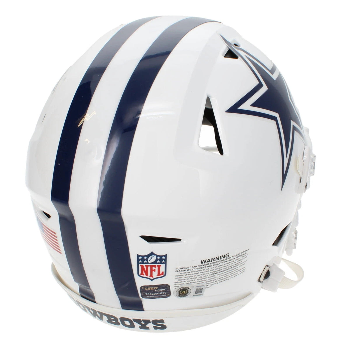 Emmitt Smith Autographed Dallas Cowboys White 2022 Alternate Speedflex Authentic Helmet Beckett Witnessed