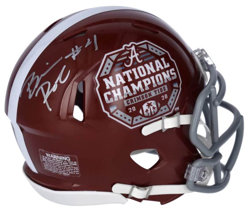 BRIAN ROBINSON Autographed Alabama Crimson Tide 2020 National Champs Logo Speed Mini Helmet FANATICS