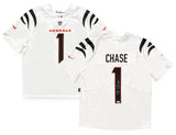 Ja'Marr Chase Autographed Cincinnati Bengals White Nike Vapor Untouchable Limited Jersey Beckett Witnessed