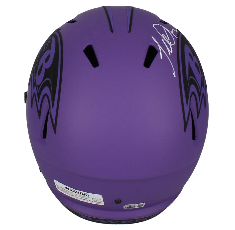 Terrell Suggs Autographed Baltimore Ravens RAVE Speed Full Size Helmet Beckett Witnessed