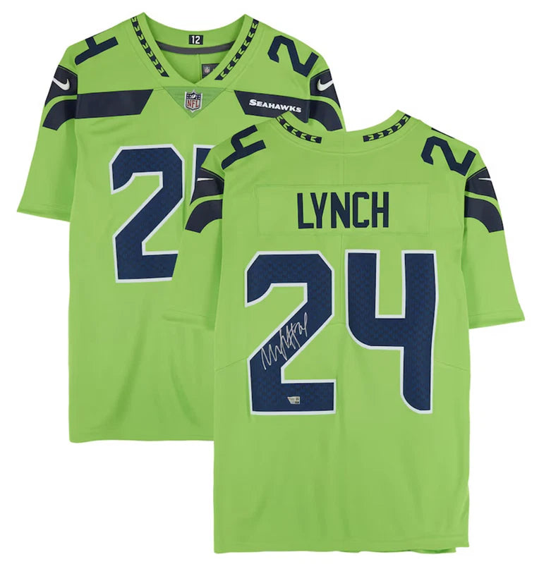 Marshawn Lynch Autographed Seattle Seahawks Nike Green Limited Jersey Fanatics