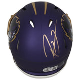Ray Lewis Autographed Baltimore Ravens Purple 2024 Alternate Speed Mini Helmet Beckett Witnessed