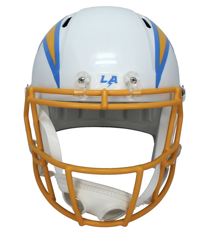OMARION HAMPTON SIGNED LOS ANGELES CHARGERS SPEED REPLICA HELMET BECKETT QR