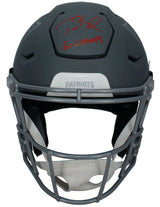 Tom Brady Autographed/Inscribed "6X CHAMPS" (in Red) New England Patriots Slate Speedflex Authentic Helmet LE 12/25