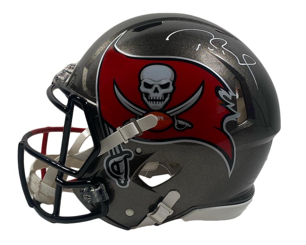 TOM BRADY Buccaneers Side Autographed Buccaneers / Patriots Combo Speed Authentic Helmet FANATICS