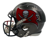 TOM BRADY Buccaneers Side Autographed Buccaneers / Patriots Combo Speed Authentic Helmet FANATICS