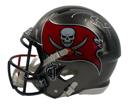 TOM BRADY Buccaneers Side Autographed Buccaneers / Patriots Combo Speed Authentic Helmet FANATICS