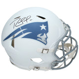 Randy Moss Autographed New England Patriots White 2025 Rivalries Speed Authentic Helmet Beckett Witnessed