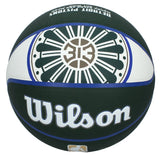 Ausar Thompson Autographed Detroit Pistons Green Wilson City Edition Collectors Basketball Panini