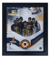 Denver Nuggets 2022-23 NBA Champs Framed 15" x 17" Game Used Basketball Collage LE 1/50