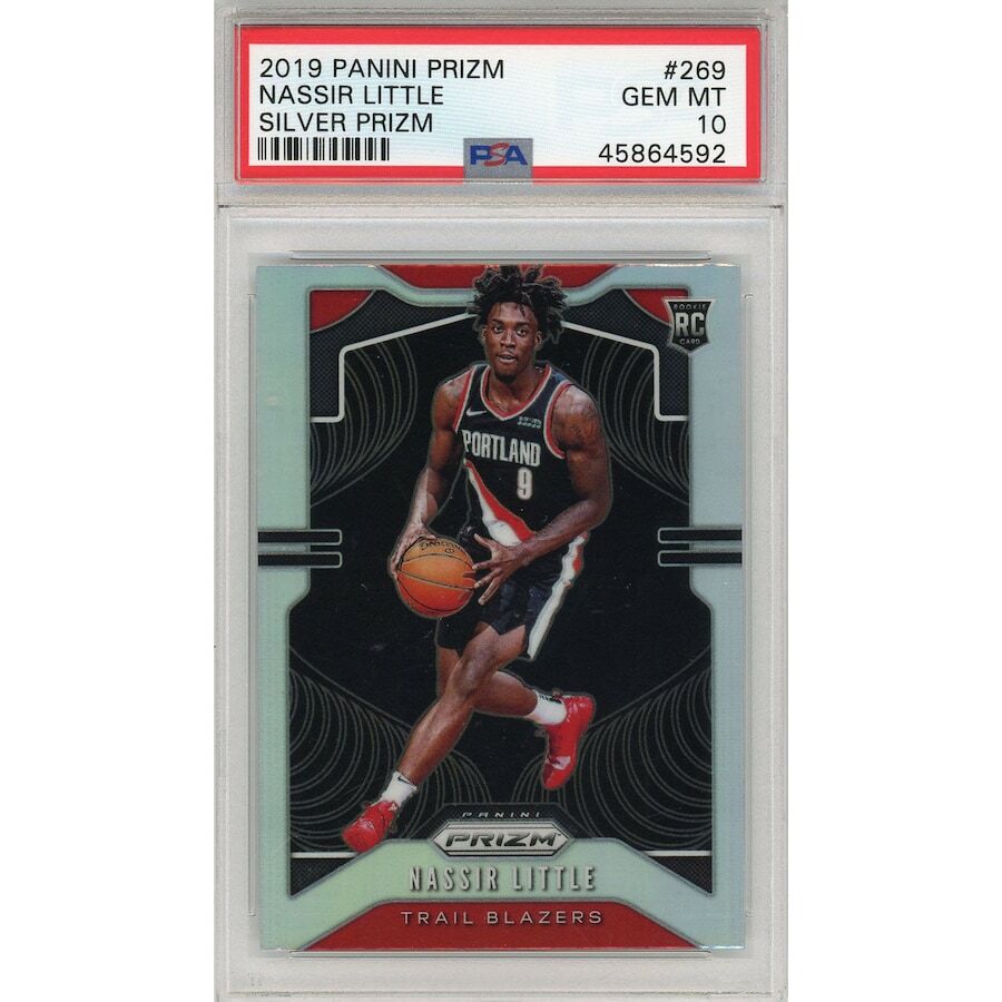 NASSIR LITTLE Portland Trailblazers 2019 Panini Prizm RC #269 Trading Card PSA 10