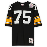 Joe Greene Autographed/Inscribed "HOF 87" Pittsburgh Steelers Mitchell & Ness Black Authentic Jersey with Fanatics