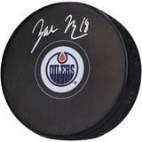 Zach Hyman Autographed Edmonton Oilers Logo Hockey Puck Fanatics