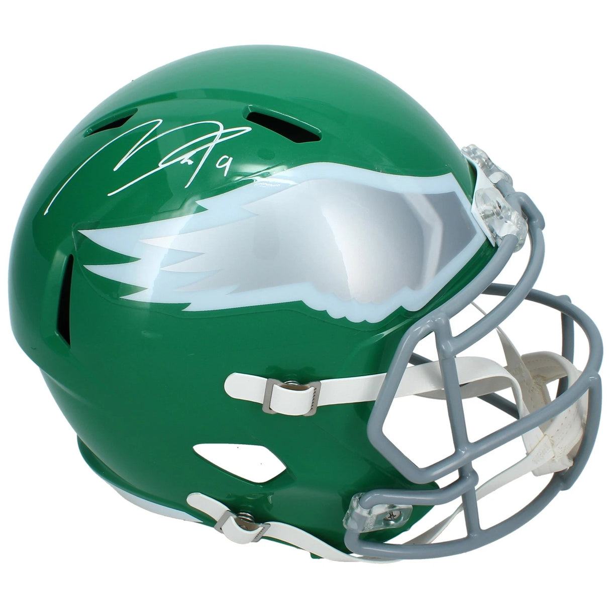 Makai Lemon Autographed Philadelphia Eagles Kelly Green 2023 Alternate Speed Full Size Helmet Beckett Witnessed
