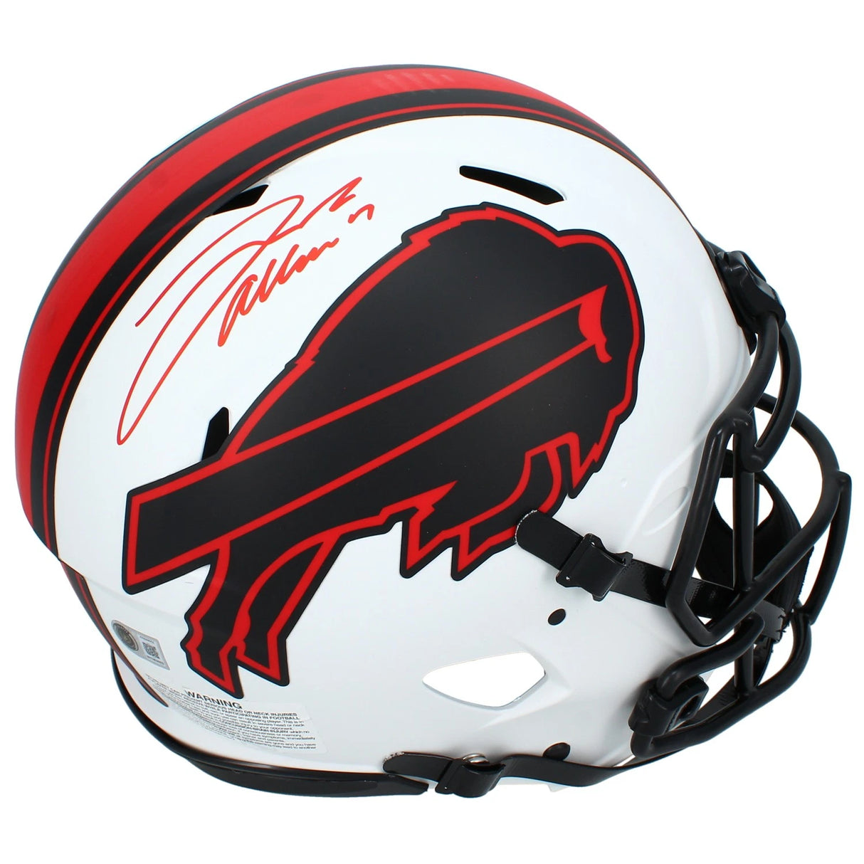 Josh Allen Autographed Buffalo Bills Speed Lunar Eclipse Authentic Helmet Beckett Witnessed