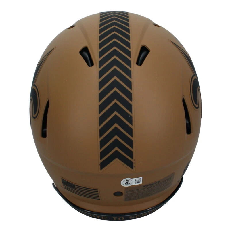 Rashid Shaheed Autographed New Orleans Saints 2023 Salute to Service Speed Authentic Helmet Beckett Witnessed