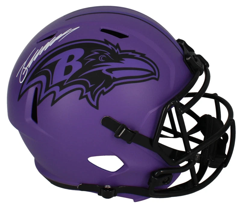 Zay Flowers Autographed Baltimore Ravens RAVE Speed Full Size Helmet Beckett Witnessed