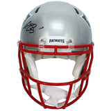 A.J. Brown Autographed New England Patriots Speed Authentic Helmet Beckett Witnessed