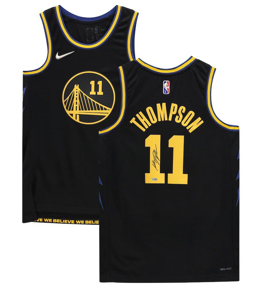 KLAY THOMPSON Autographed Golden State Warriors Black Nike 2021-22 Mixtape Edition Swingman Jersey FANATICS