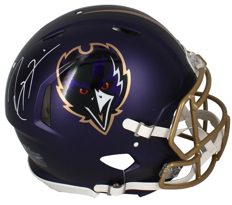 Ray Lewis Autographed Baltimore Ravens Purple 2024 Alternate Speed Authentic Helmet Beckett Witnessed