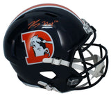 Bo Nix Autographed Denver Broncos 2023 Color Rush Speed Full Size Helmet Beckett Witnessed