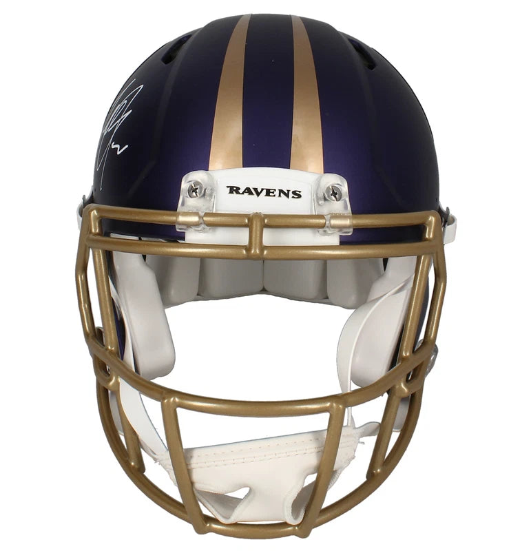 Terrell Suggs Autographed Baltimore Ravens Purple 2024 Alternate Speed Authentic Helmet Beckett Witnessed