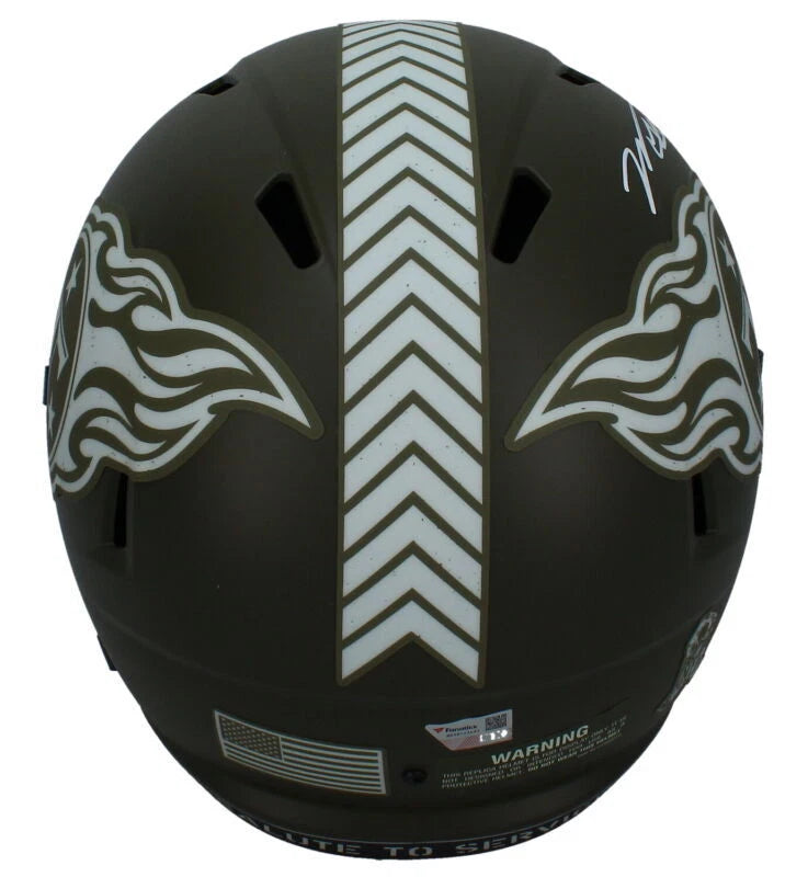 Will Levis Autographed Tennessee Titans 2022 Salute to Service Speed Full Size Helmet Fanatics