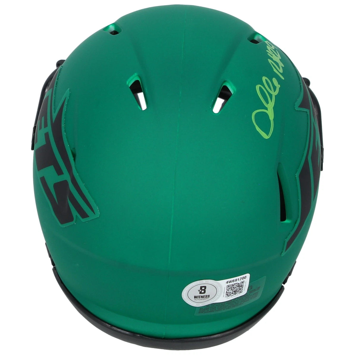 Darrelle Revis Autographed New Yor Jets RAVE Speed Mini Helmet Beckett Witnessed