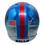 Josh Allen Autographed Buffalo Bills Chrome Speed Authentic Helmet (Signed in Silver) GDL/Beckett Witnessed LE 1/17