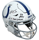 Edgerrin James Autographed/Dual-Inscribed "99 OROY, 2X Rushing Leader" Indianapolis Colts Speedflex Authentic Helmet Beckett Witnessed