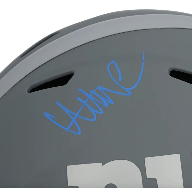 Abdul Carter Autographed New York Giants Slate Speed Full Size Helmet Fanatics