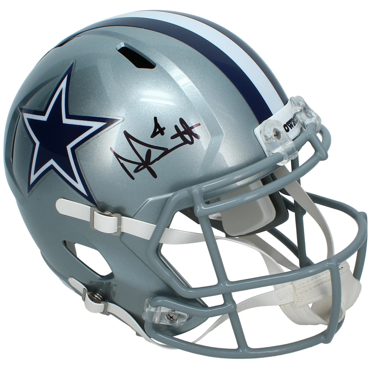 Dak Prescott Autographed Dallas Cowboys Speed Full Size Helmet Beckett Witnessed