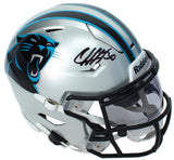 Chuba Hubbard Autographed Carolina Panthers Speedflex Midi Helmet Beckett Witnessed