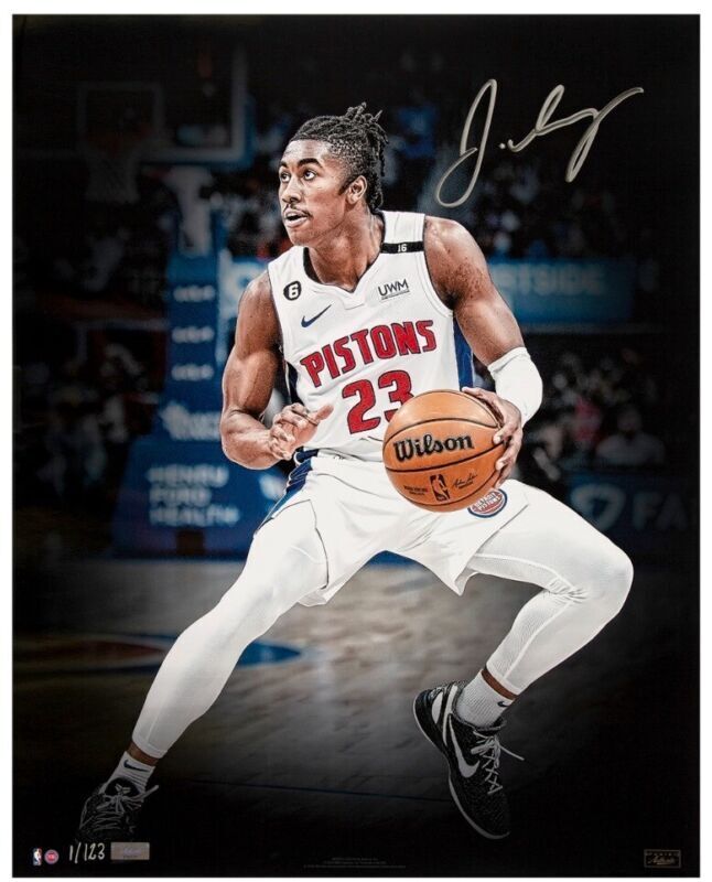 JADEN IVEY Autographed Detroit Pistons "Step Back" 16" x 10" Photograph PANINI LE 123