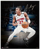 JADEN IVEY Autographed Detroit Pistons "Step Back" 16" x 10" Photograph PANINI LE 123