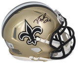 Drew Brees Autographed New Orleans Saints Speed Mini Helmet Beckett Witnessed