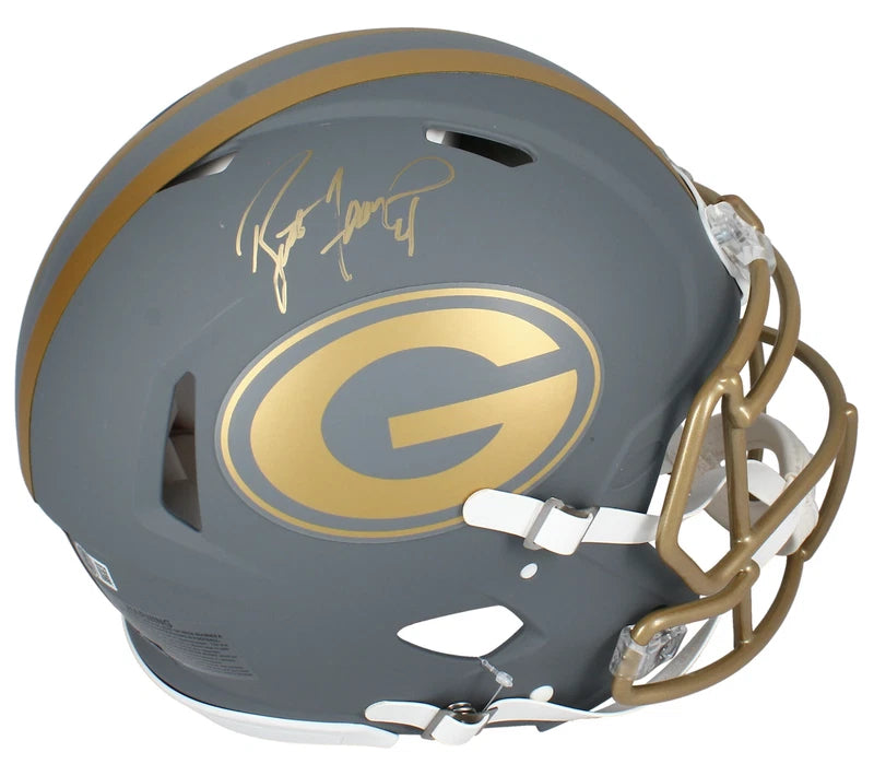 Brett Favre Autographed Green Bay Packers Slate Speed Authentic Helmet Beckett Witnessed