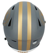 Joe Montana Autographed/Inscribed "4-0 Super Bowl Record" San Francisco 49ers Slate Speedflex Authentic Helmet Fanatics LE 25
