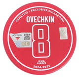 Alexander Ovechkin Autographed Washington Capitals Red 895th Goal Hockey Puck LE 895 Fanatics